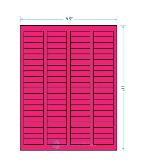 1.7225" x .5" - 80 up - Fluorescent Pink