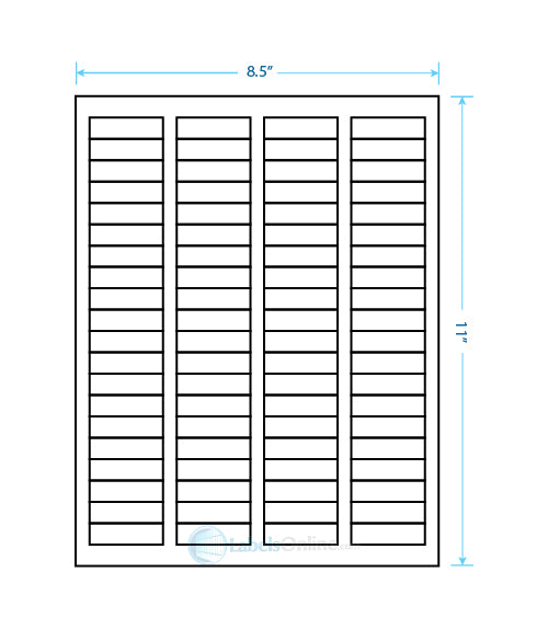 1.7225" x .5" - 80 up - Opaque/Blockout