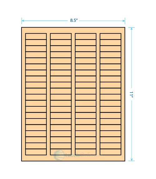1.7225" x .5" - 80 up - Pastel Orange