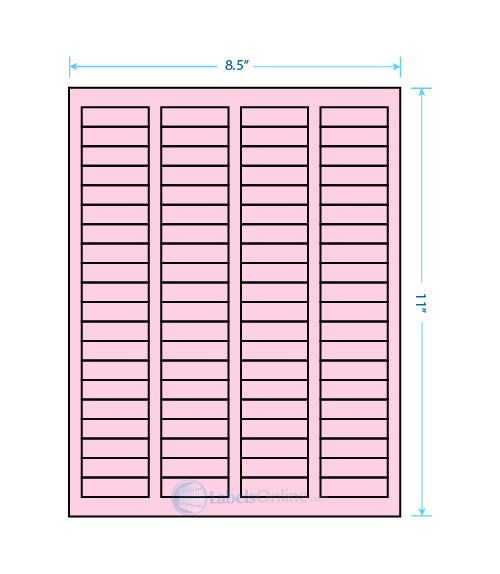 1.7225" x .5" - 80 up - Pastel Pink