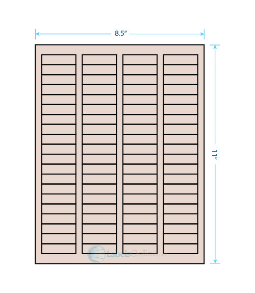 1.7225" x .5" - 80 up - Pastel Tan
