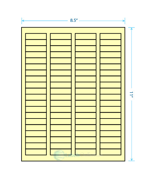 1.7225" x .5" - 80 up - Pastel Yellow