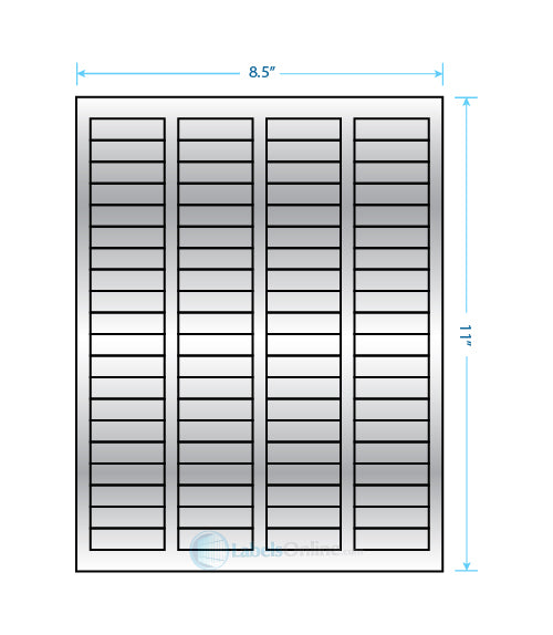 1.7225" x .5" - 80 up - Silver Foil