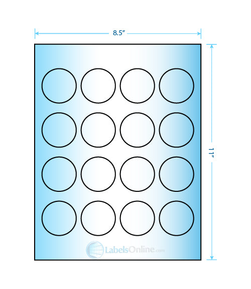 1.75" Circle - 16 up - High Gloss
