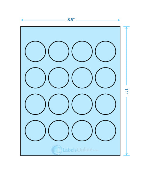 1.75" Circle - 16 up - Pastel Blue