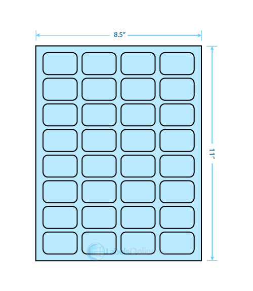 1.75" x 1.125" - 32 up - Pastel Blue (Laser)