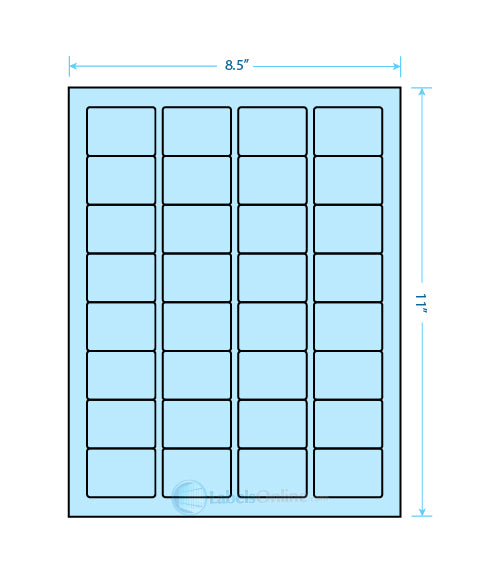 1.75" x 1.25" - 32 up - Pastel Blue