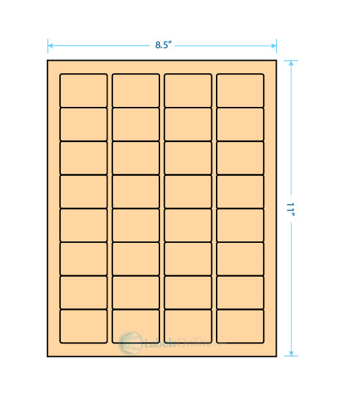 1.75" x 1.25" - 32 up - Pastel Orange