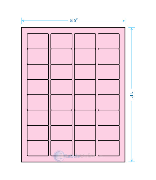 1.75" x 1.25" - 32 up - Pastel Pink
