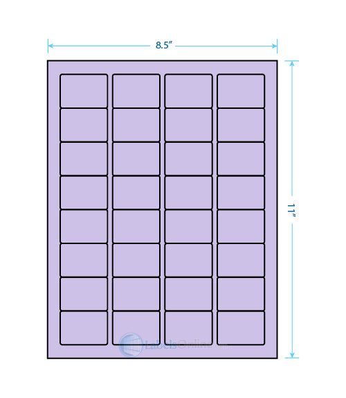 1.75" x 1.25" - 32 up - Pastel Purple