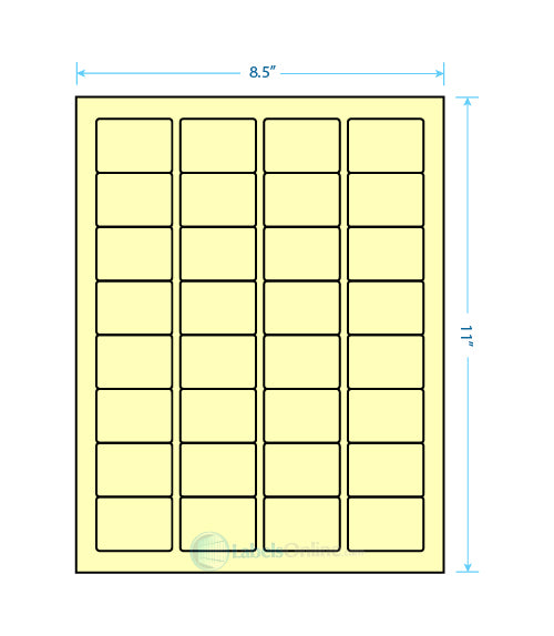 1.75" x 1.25" - 32 up - Pastel Yellow