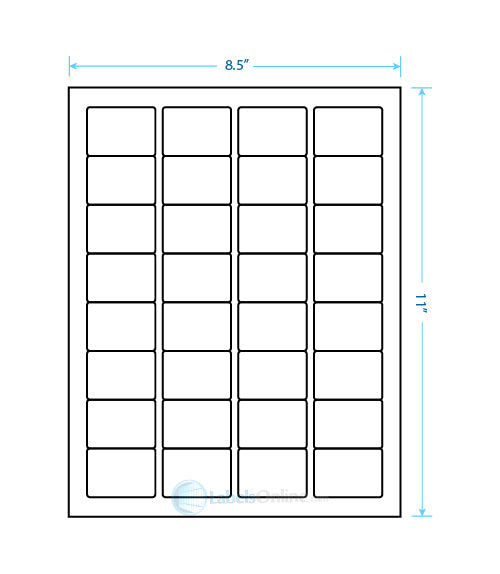 1.75" x 1.25" - 32 up - Standard White Matte