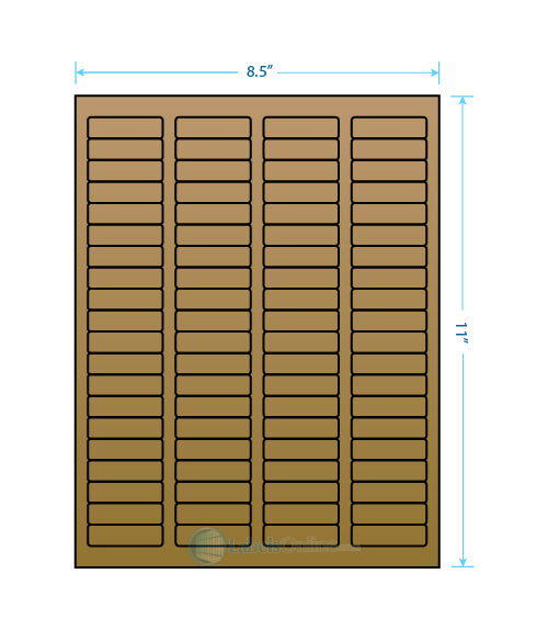 1.75" x .5" Barcode Labels - 80 up - Brown Kraft