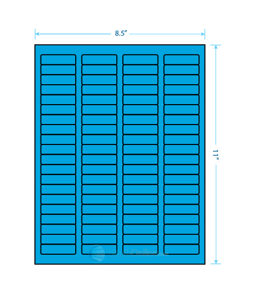 1.75" x .5" Barcode Labels - 80 up - Fluorescent Blue