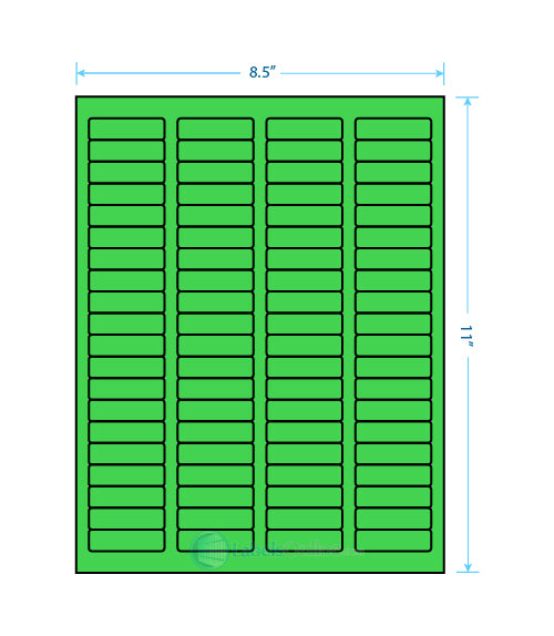 1.75" x .5" Barcode Labels - 80 up - Fluorescent Green