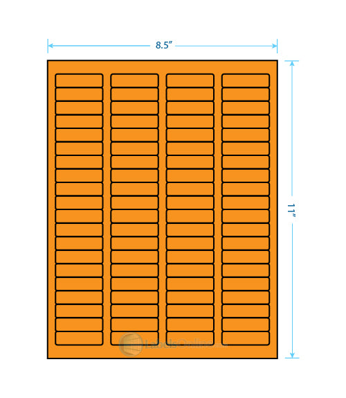 1.75" x .5" Barcode Labels - 80 up - Fluorescent Orange
