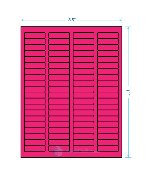1.75" x .5" Barcode Labels - 80 up - Fluorescent Pink