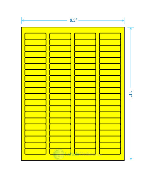 1.75" x .5" Barcode Labels - 80 up - Fluorescent Yellow