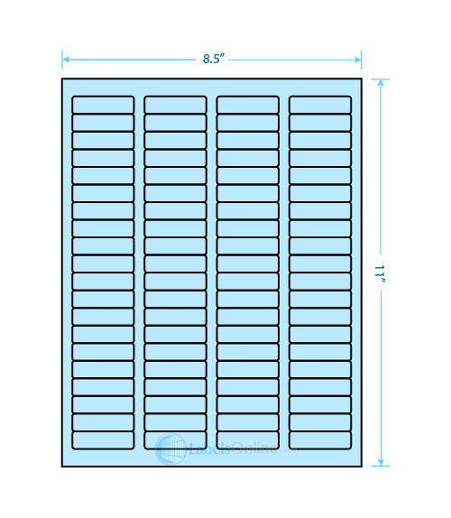 1.75" x .5" Barcode Labels - 80 up - Pastel Blue