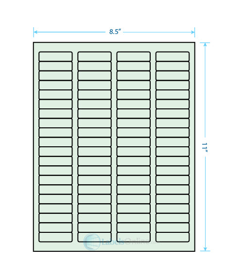 1.75" x .5" Barcode Labels - 80 up - Pastel Green