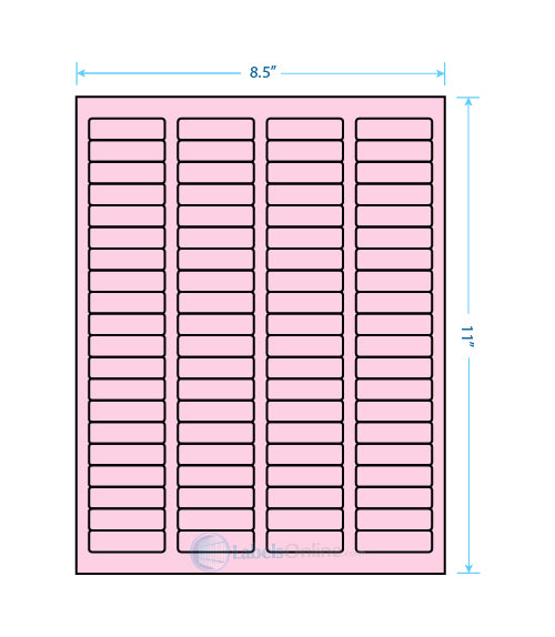 1.75" x .5" Barcode Labels - 80 up - Pastel Pink