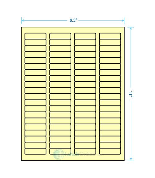 1.75" x .5" Barcode Labels - 80 up - Pastel Yellow