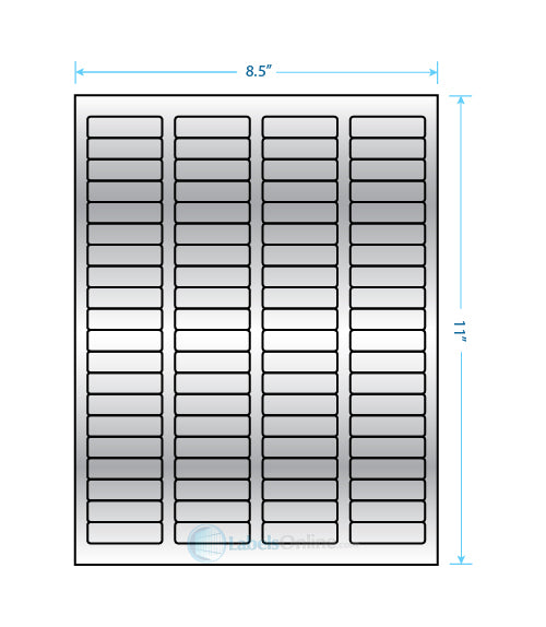 1.75" x .5" Barcode Labels - 80 up - Silver Foil