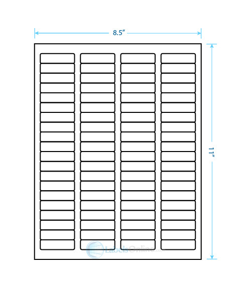1.75" x .5" Barcode Labels - 80 up - White Vinyl Drum