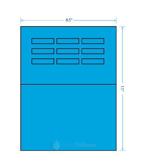 1.96" x .46" - 10 up - Fluorescent Blue (Laser)