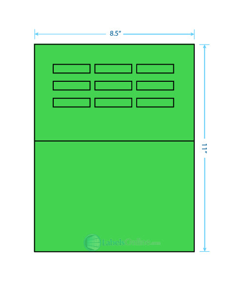 1.96" x .46" - 10 up - Fluorescent Green (Laser)