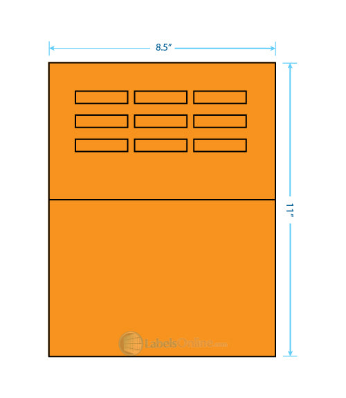 1.96" x .46" - 10 up - Fluorescent Orange (Laser)