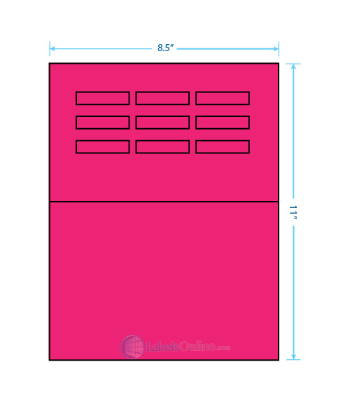 1.96" x .46" - 10 up - Fluorescent Pink (Laser)