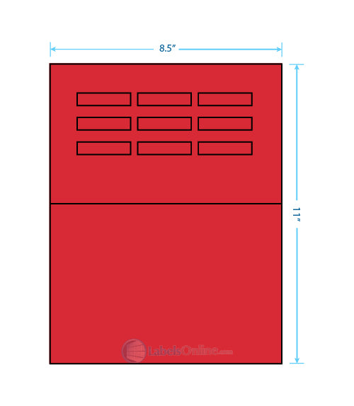 1.96" x .46" - 10 up - Fluorescent Red (Laser)