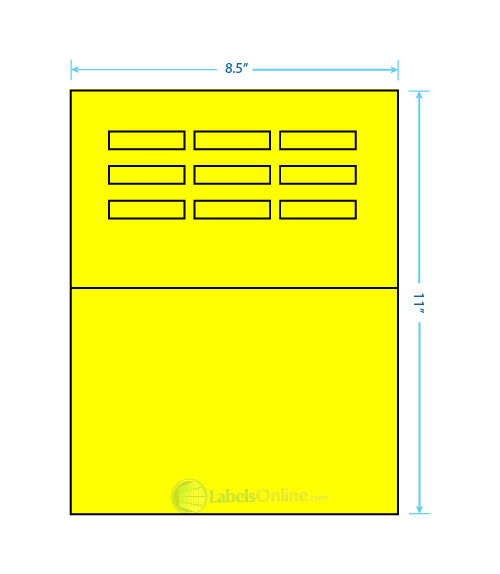 1.96" x .46" - 10 up - Fluorescent Yellow (Laser)