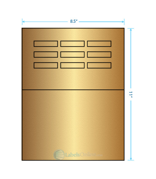 1.96" x .46" - 10 up - Gold Foil (Laser)