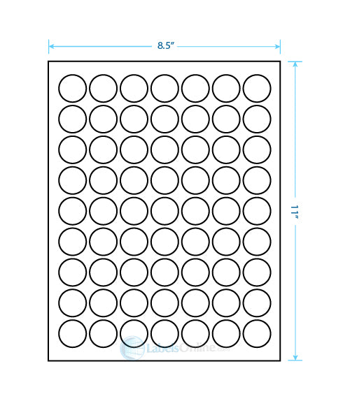 1" Circle - 63 up - Clear Matte