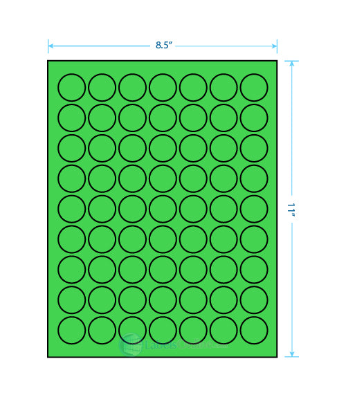 1" Circle - 63 up - Fluorescent Green