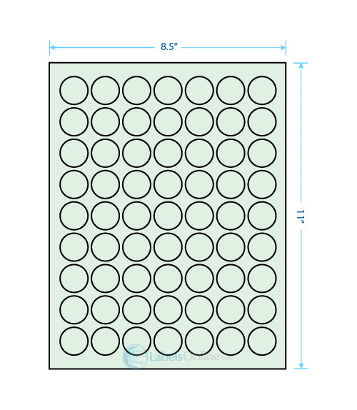 1" Circle - 63 up - Pastel Green