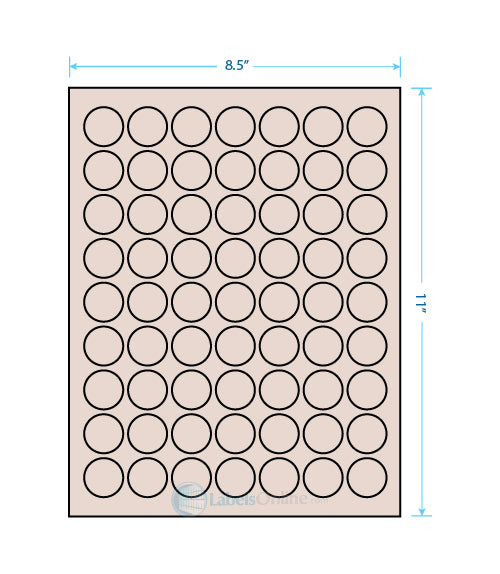 1" Circle - 63 up - Pastel Tan