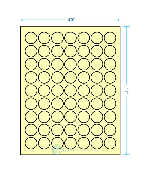 1" Circle - 63 up - Pastel Yellow
