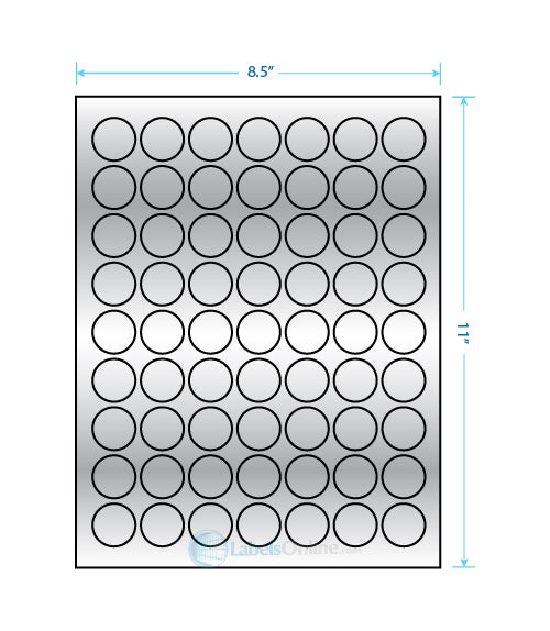 1" Circle - 63 up - Silver Foil