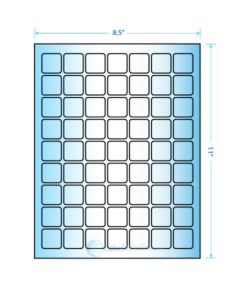 1" x 1" - 63 up - High Gloss