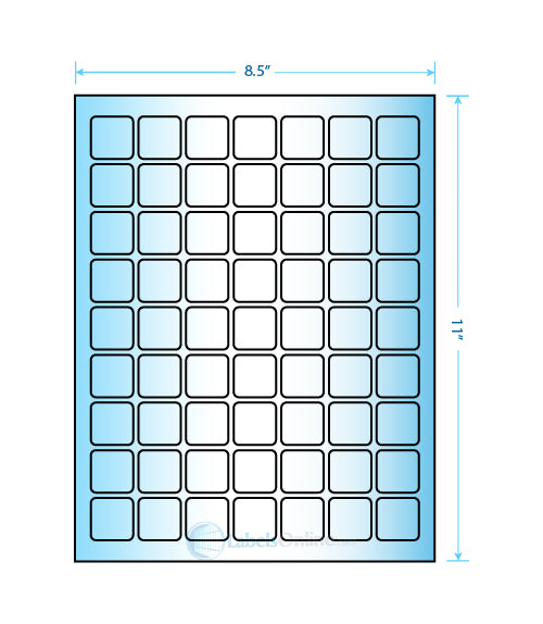 1" x 1" - 63 up - Mid Gloss