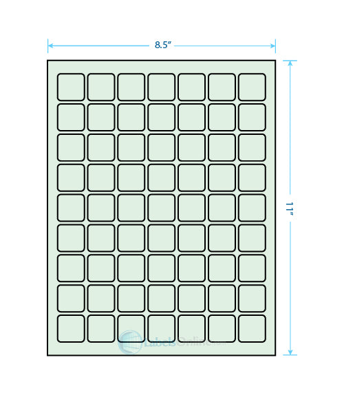 1" x 1" - 63 up - Pastel Green