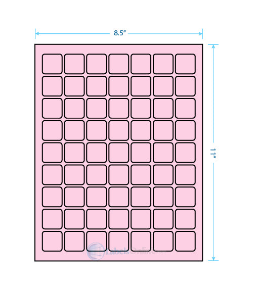 1" x 1" - 63 up - Pastel Pink