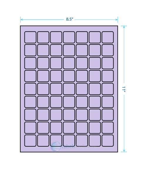 1" x 1" - 63 up - Pastel Purple