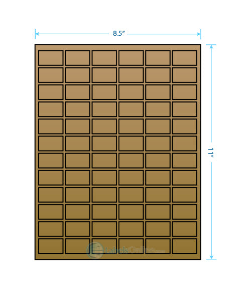 1" x 1" Barcode Labels - 80 up - Brown Kraft