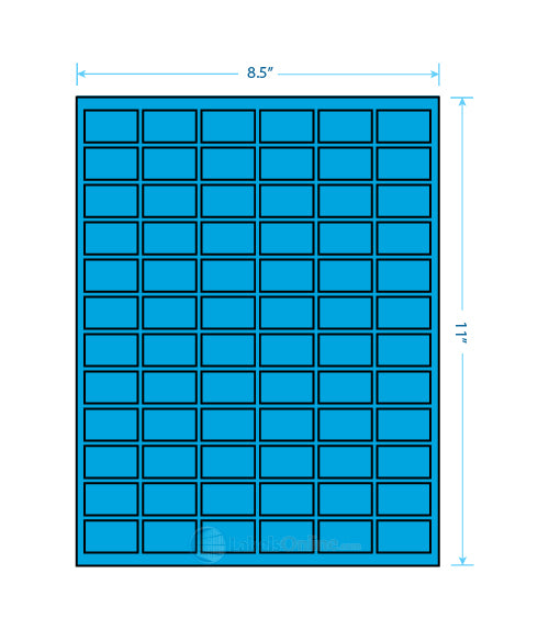 1" x 1" Barcode Labels - 80 up - Fluorescent Blue