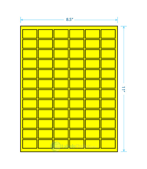 1" x 1" Barcode Labels - 80 up - Fluorescent Yellow