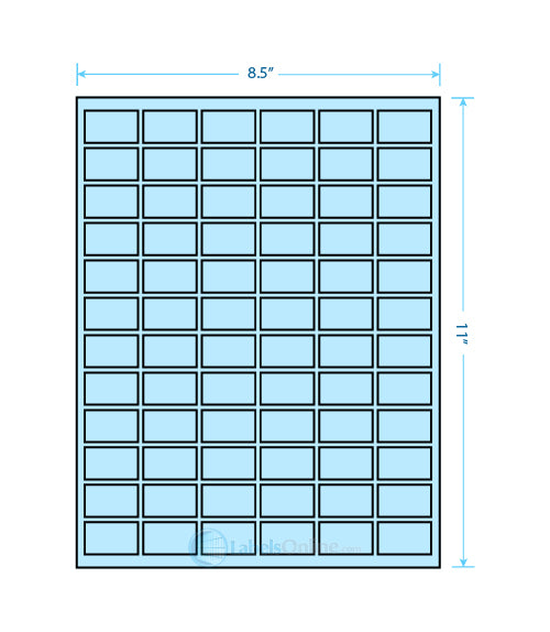 1" x 1" Barcode Labels - 80 up - Pastel Blue